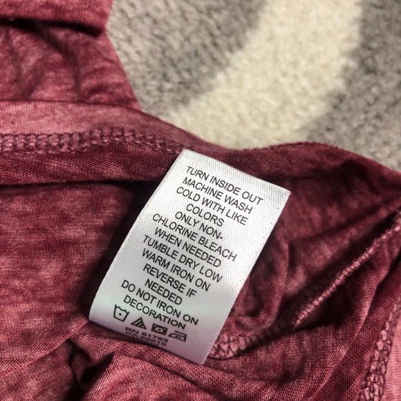 Maurices Shirt Womens Medium Maroon Embellished Burnout Long Sleeve Top - Picture 8 of 10